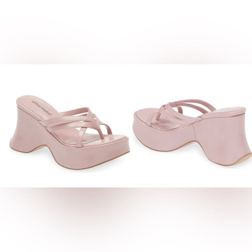 NEW Jeffrey Campbell pink Year 3000  platform wedges sandals 9.5